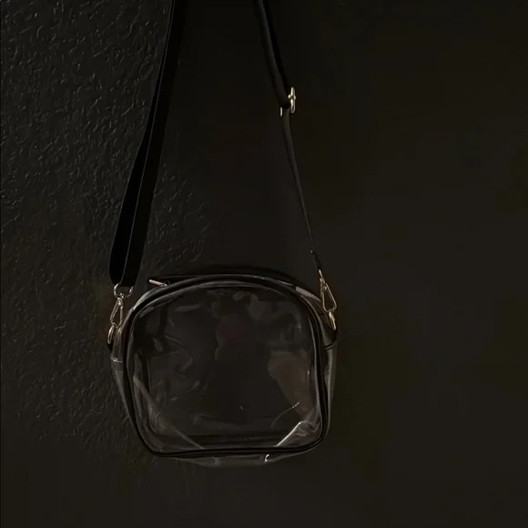 Clear Crossbody Bag with Black Strap - Picture 3 of 3